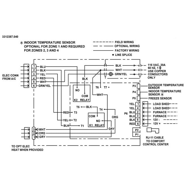 Dometic CCCII V2 Multizone AC Control Box 9610005457 wiring diagram with zone sensor connections | United RV Parts