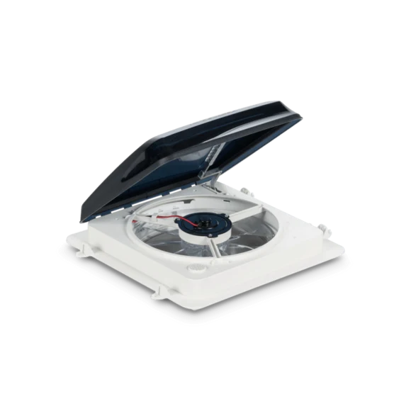 White Dometic Fantastic Fan 801450 3-Speed RV Vent - Angled View | United RV Parts