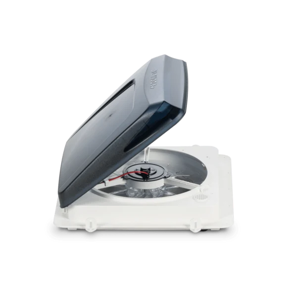 White Dometic Fantastic Fan 801450 - Side Profile Open Position | United RV Parts
