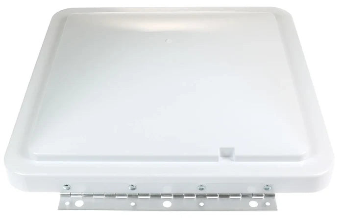 White Fantastic Fan Lid with Mounting Hardware - Front View | United RV Parts