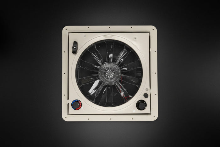 White Dometic Fantastic Vent Fan FV2201HGUSD10 - Interior Bottom View | United RV Parts