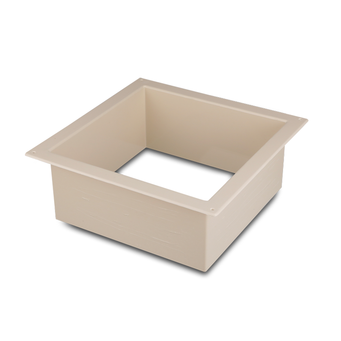 Off-White Plastic Fantastic Vent Garnish K1060-80 6 Inch - Angled View | United RV Parts