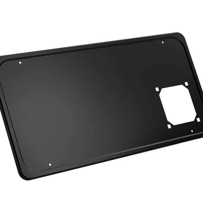 Black Dometic Furnace Access Door 33001 Front Panel with Vent Cutout - Front Angle View | United RV Parts