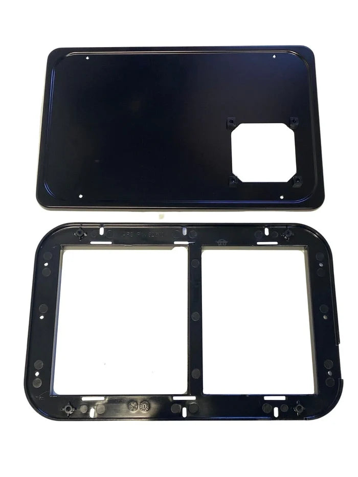 Black Dometic RV Furnace Access Door & Frame Assembly 32985 - Front View | United RV Parts
