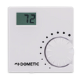 White Dometic Digital Furnace Thermostat 9610008133 Heat Only - Front View | United RV Parts