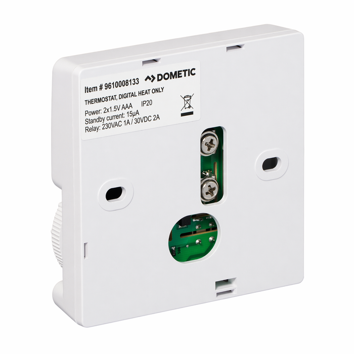 White Dometic Thermostat 9610008133 Back Wiring Connections - Rear View | United RV Parts