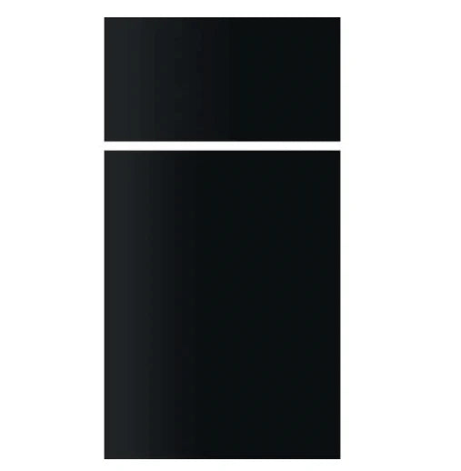 Black Acrylic Dometic Refrigerator Door Panel Set - Front View | United RV Parts
