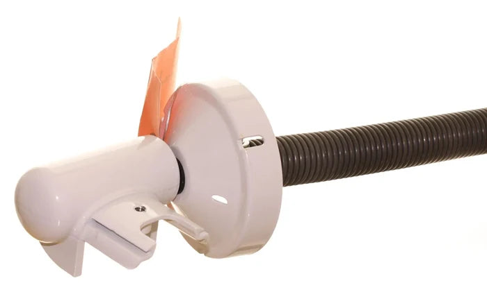 White Dometic 9100 Left Hand Torsion Arm Assembly - Side Detail View | United RV Parts