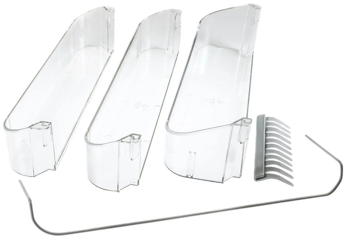 Clear Plastic RV Refrigerator Door Bins - Three Shelves with Wire Guard | United RV Parts