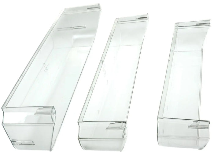 Clear RV Fridge Door Bins - Side Profile View Showing Mounting Tabs | United RV Parts