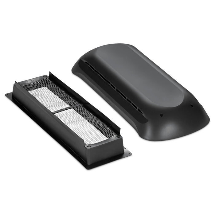Black Dometic Refrigerator Roof Vent Kit - Separated Components View | United RV Parts