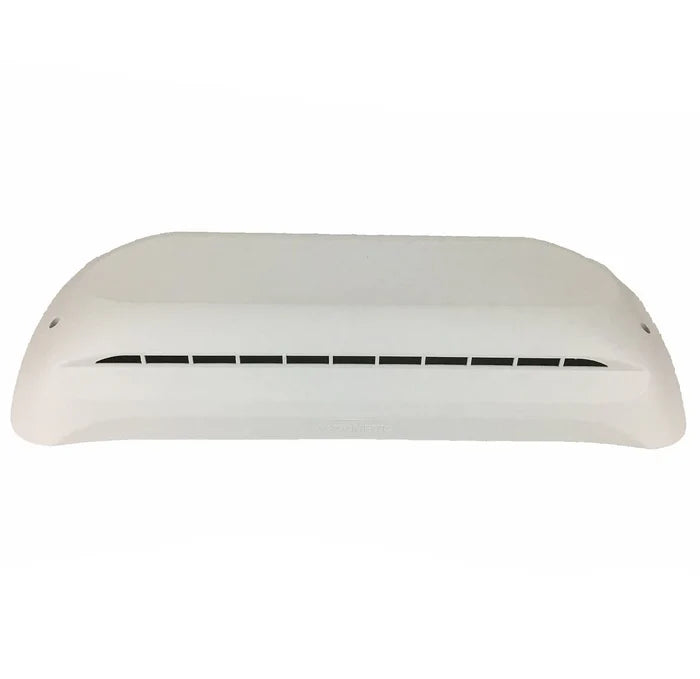 White Dometic Refrigerator Vent Cover - Bottom View with Louvers | United RV Parts