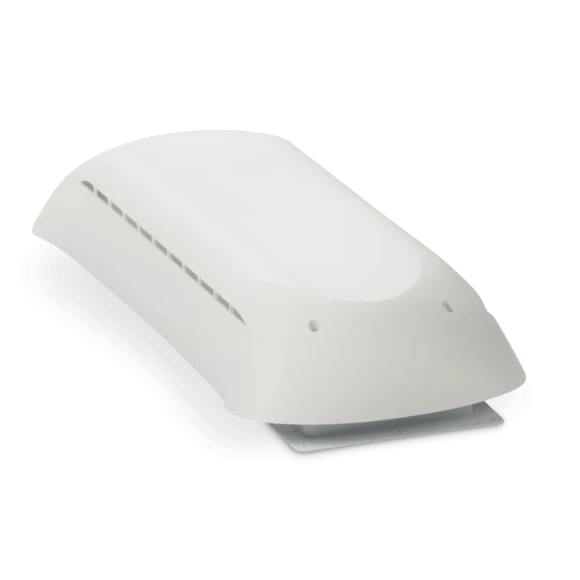 White Dometic Refrigerator Roof Vent Cover - Side Profile View | United RV Parts
