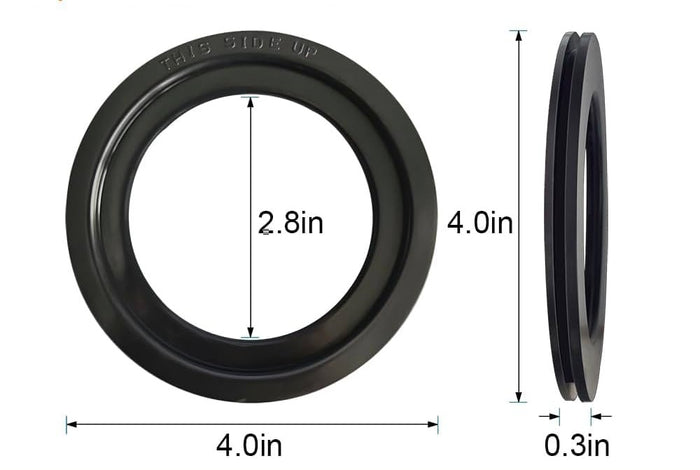 Black Rubber Dometic Toilet Ball Seal - Measurement Diagram | United RV Parts