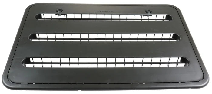 Black Dometic Replacement Refrigerator Side Vent 3316941.005 - Front View | United RV Parts