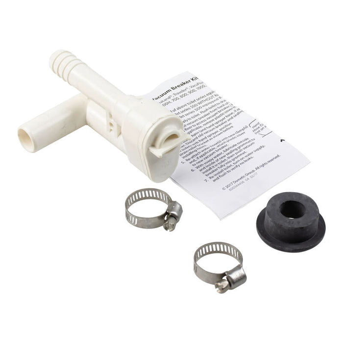 Dometic Toilet Vacuum Breaker Kit with Clamps and Instructions - Complete Kit View | United RV Parts