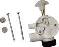 White Dometic Toilet Valve 385314349 with Fasteners - Complete Set View | United RV Parts