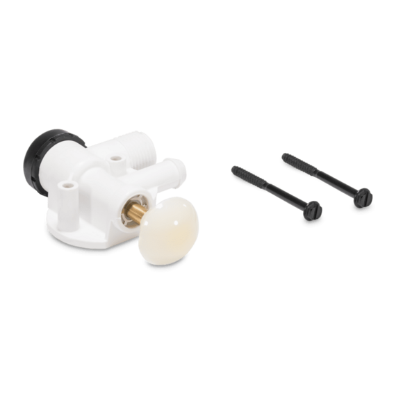 White Dometic RV Toilet Water Valve - Disassembled Parts View | United RV Parts