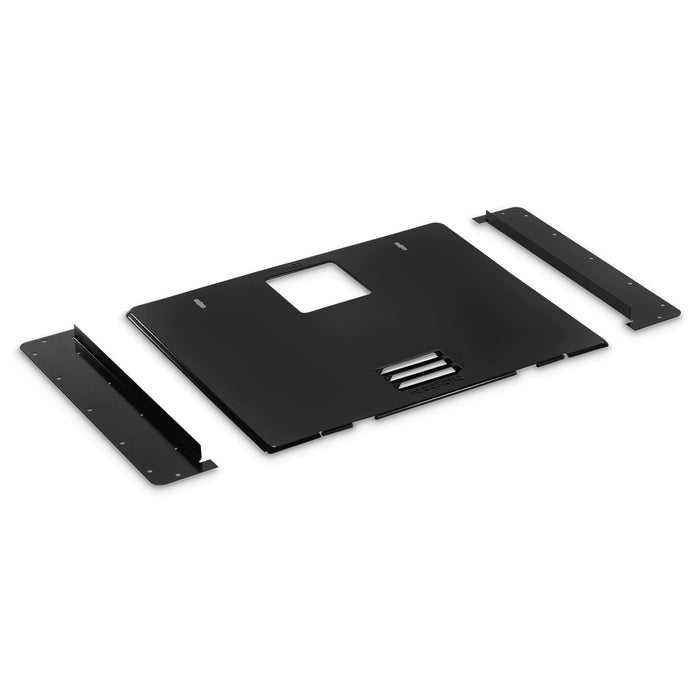 Black Metal Water Heater Door Kit Components - Exploded View | United RV Parts