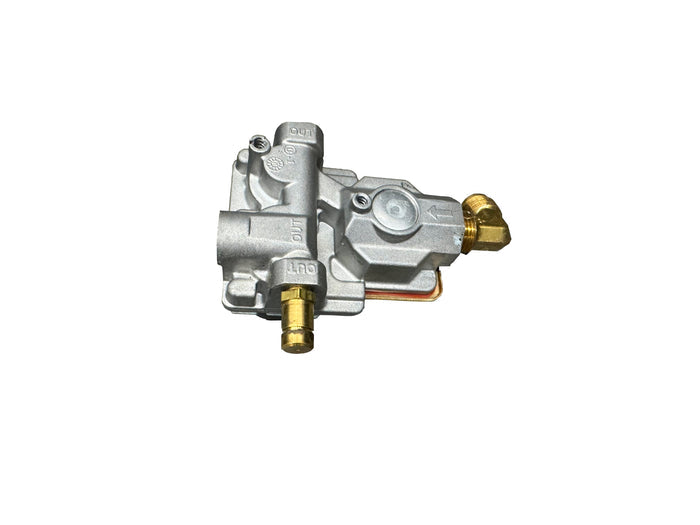 Silver Metal Dometic 92200 Gas Valve Assembly - Side View | United RV Parts