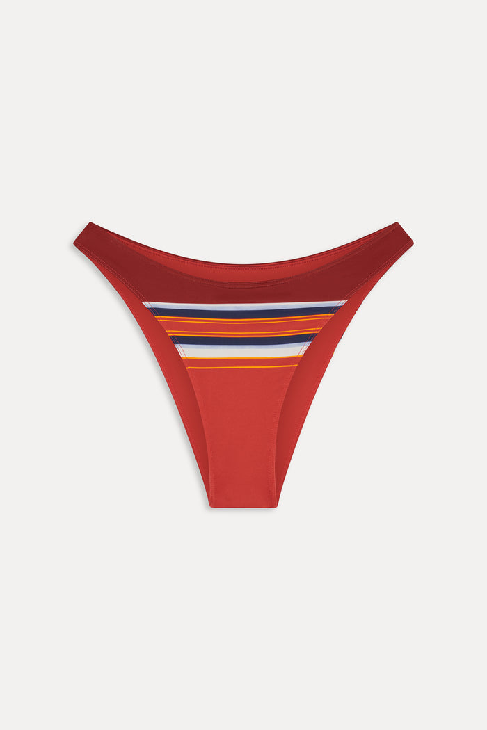 Dove Striped Bikini Bottom - Sandstone