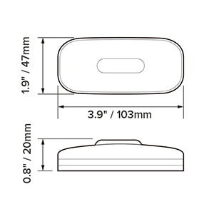 Dream Lighting 3110101A Amber LED Marker Light Dimensions 3.9x1.9x0.8 in - Size Diagram | United RV Parts