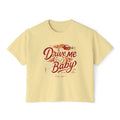 Drive Me Baby Women’s Boxy Tee – Retro Car Graphic Tee