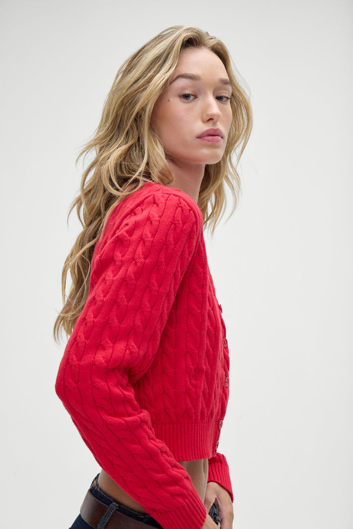 Dudley Cable Knit Cardigan Heartstrings