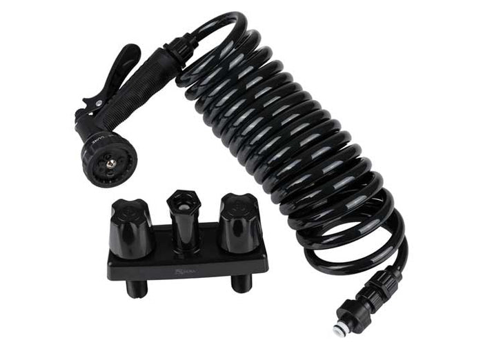 Dura Faucet | RV Exterior Quick Connect Spray Faucet Kit | SA186-BK | Quick Connect | 15 ft. Hose | Black