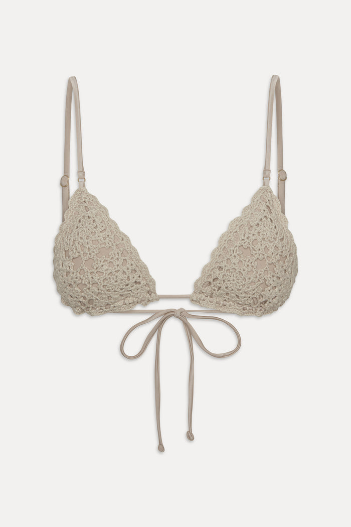 Elena Crochet Shine Bikini Top - Birthday Suit