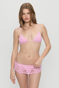 Shelly Crochet Shine Swim Skirt - Blush