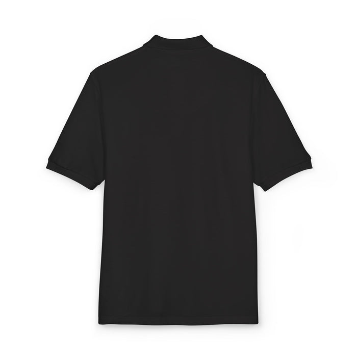 Embroidered 'R1' Logo Polo Shirt — Classic Black Corporate Golf Polo