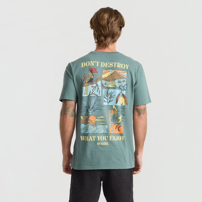 Active shirt designed for adventure and travel by Roark, displayed in a natural outdoor setting to emphasize durability and style.