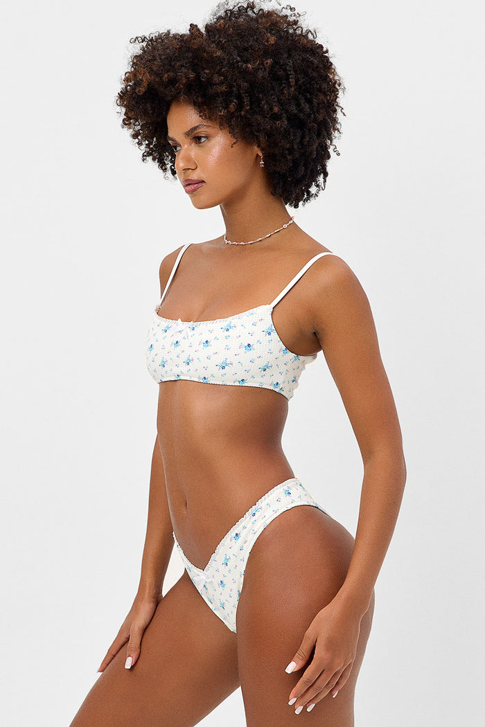 Enzo Waffle Night Lily Floral Cheeky Bikini Bottom