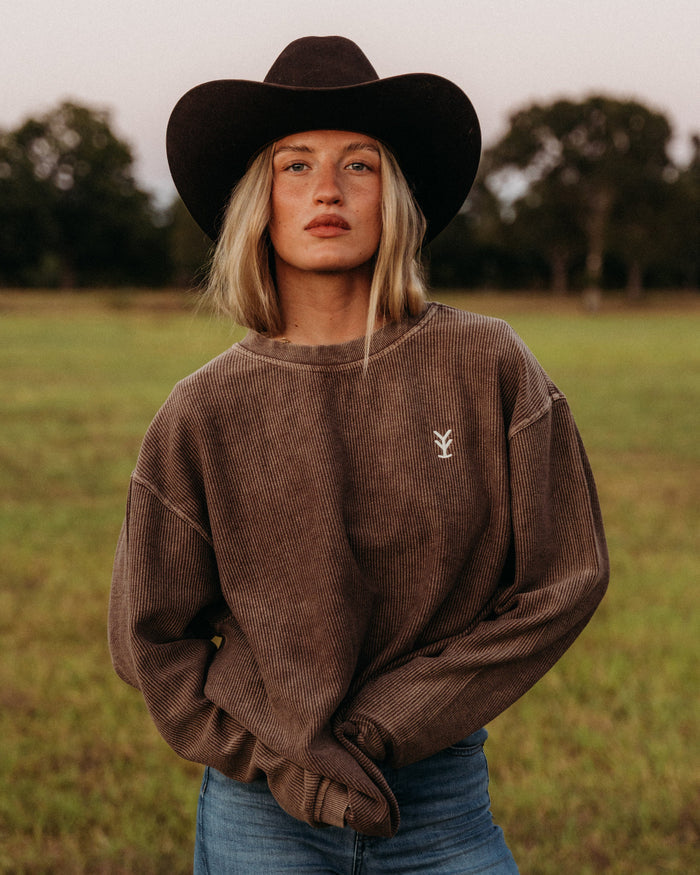 Espresso Corded Sweatshirt