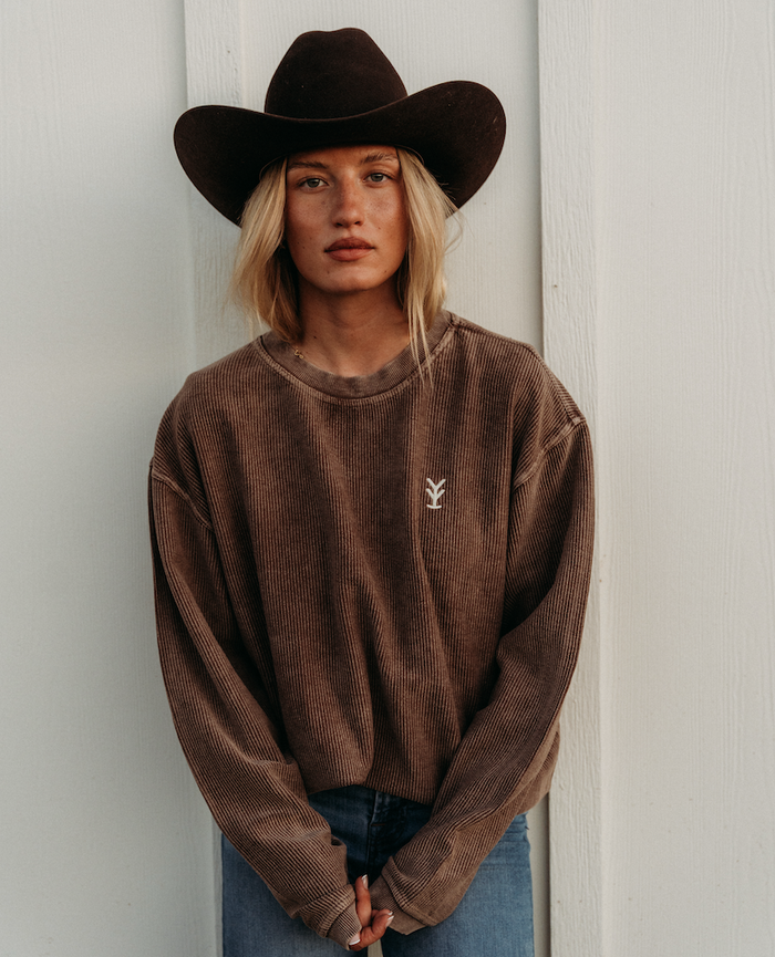 Espresso Corded Sweatshirt