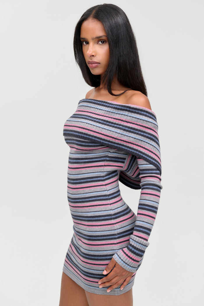 Faith Cloud Knit Dress - Rain Puddle