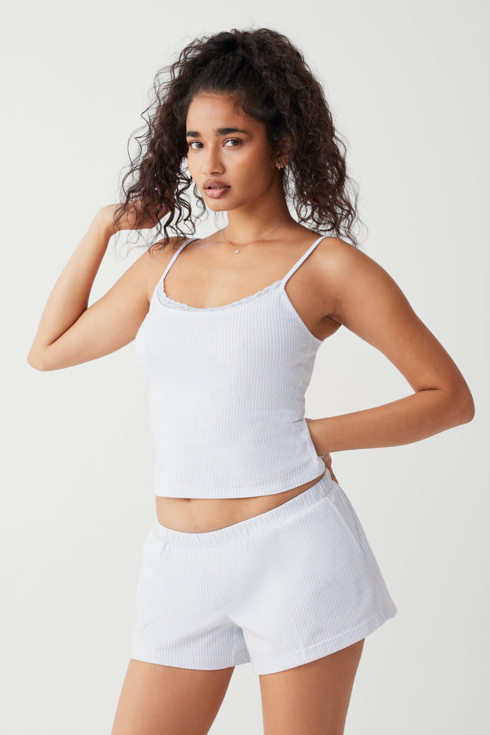 Farmhouse striped cotton camisole sleepy stripe