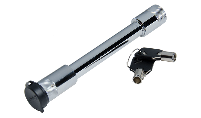 Chrome Fastway Receiver Lock 86-00-3160 Long Span Locking Hitch Pin with Key Set - Angle View | United RV Parts