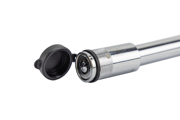 Fastway Receiver Lock Chrome Lock Cylinder with Open Dust Cap - Close-Up Detail | United RV Parts