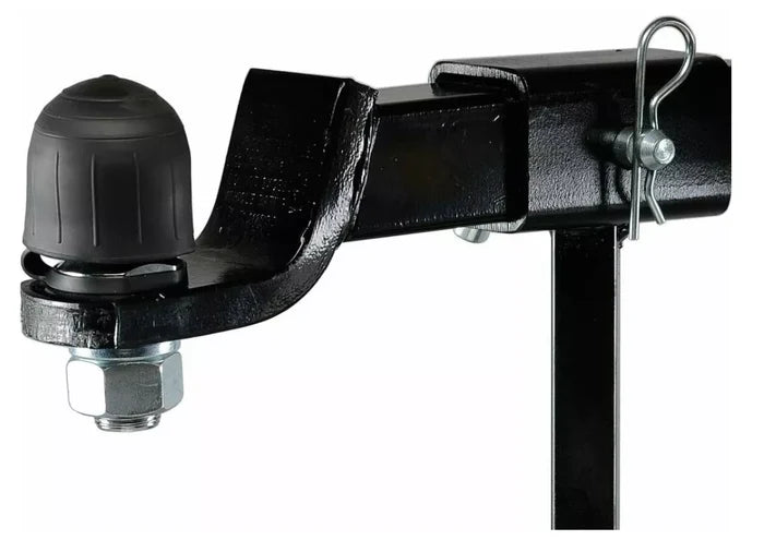 Fastway Tethered Ball Cover on Black 2-5/16" Hitch Ball Mount - Close-Up Detail | United RV Parts