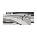 Black Grey Summer Waves Pattern Outdoor Patio Mat - Top View | United RV Parts
