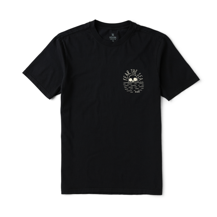 Black active shirt with visible sleeves designed for outdoor adventures by Roark, ideal for active and travel enthusiasts.