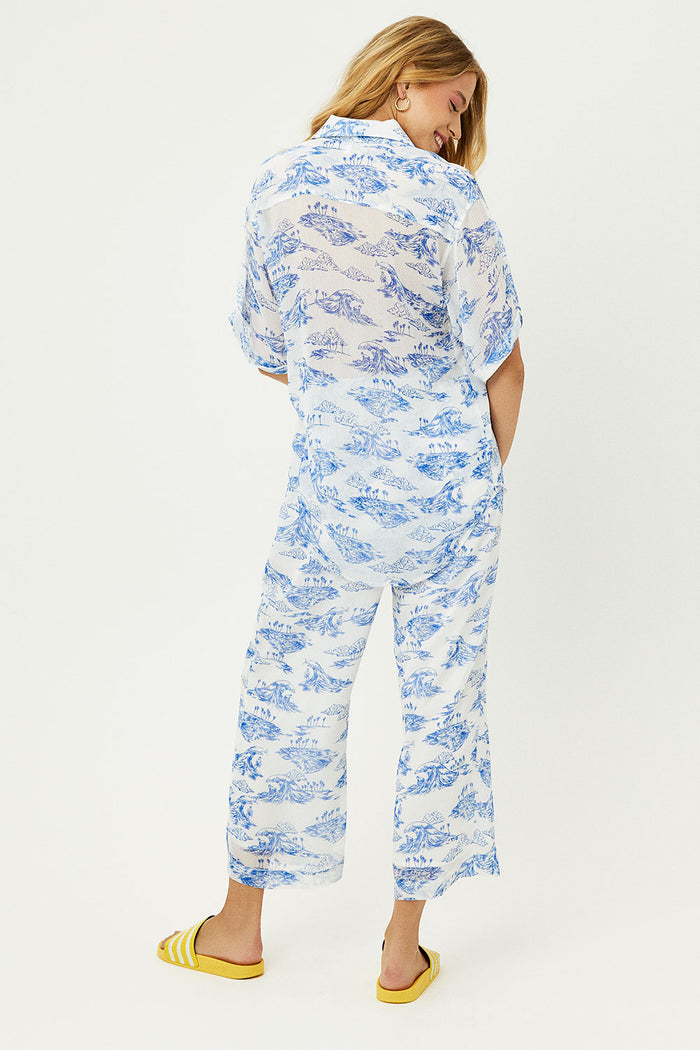 fifi chiffon surfer dude button up shirt