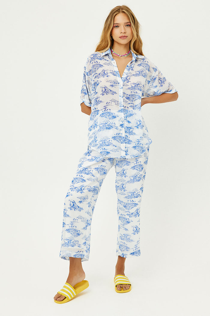 fifi chiffon surfer dude button up shirt