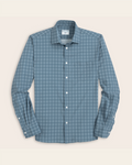 Ocean blue with white windowpane shirt