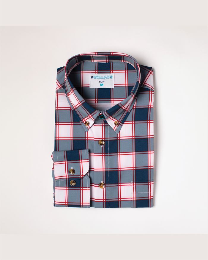 FINAL SALE: Range Shirt - White and Navy w/ Red Accents (No Returns or Exchanges)