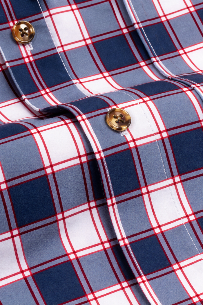 FINAL SALE: Range Shirt - White and Navy w/ Red Accents (No Returns or Exchanges)
