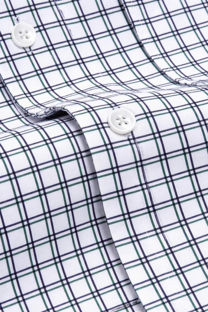 FINAL SALE: Range Shirt - White w/ Green and Purple Check (No Returns and Exchanges)
