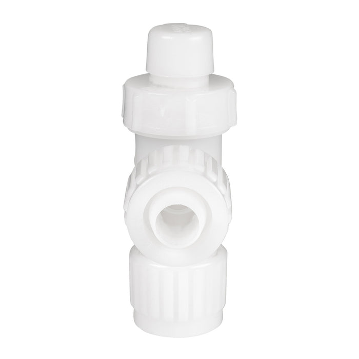 White Plastic Flair-It P Drain Valve 06884 - Top Down View | United RV Parts